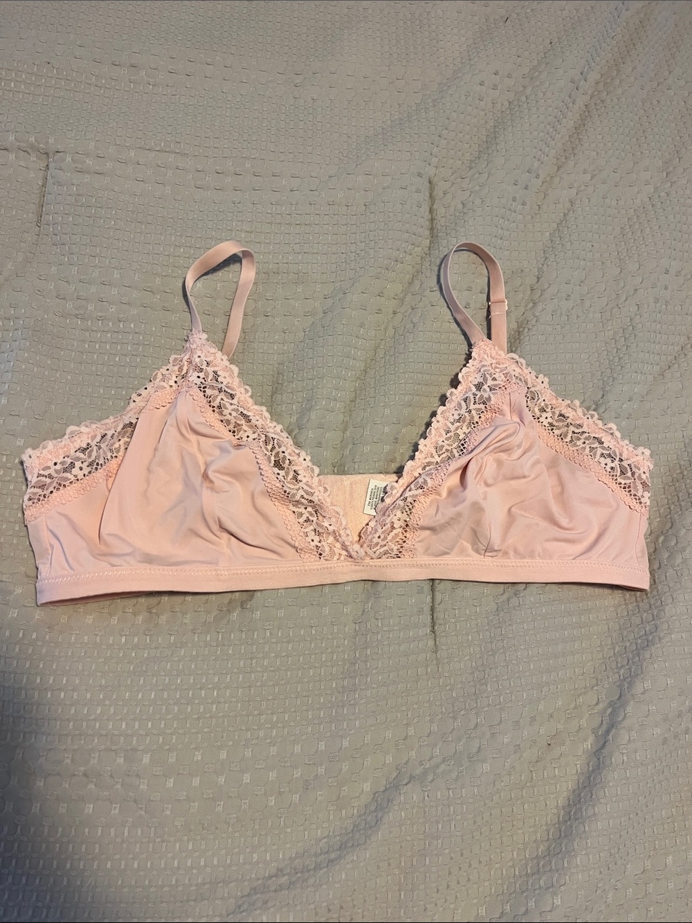 aerie Lace Trim Bralette - Light Pink